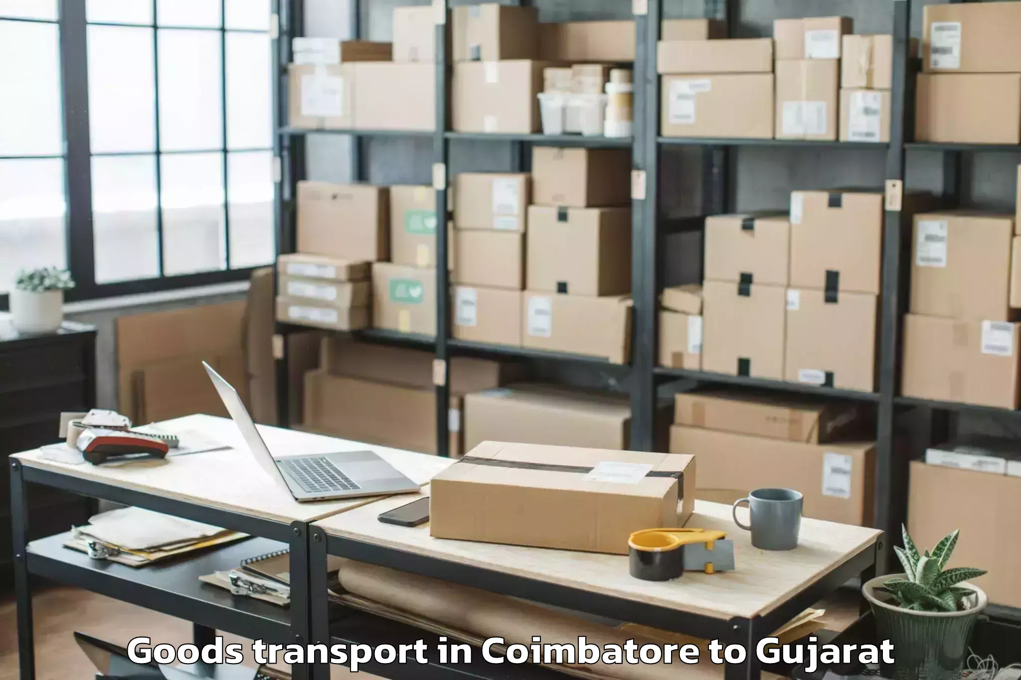 Reliable Coimbatore to Vadodara Airport Bdq Goods Transport